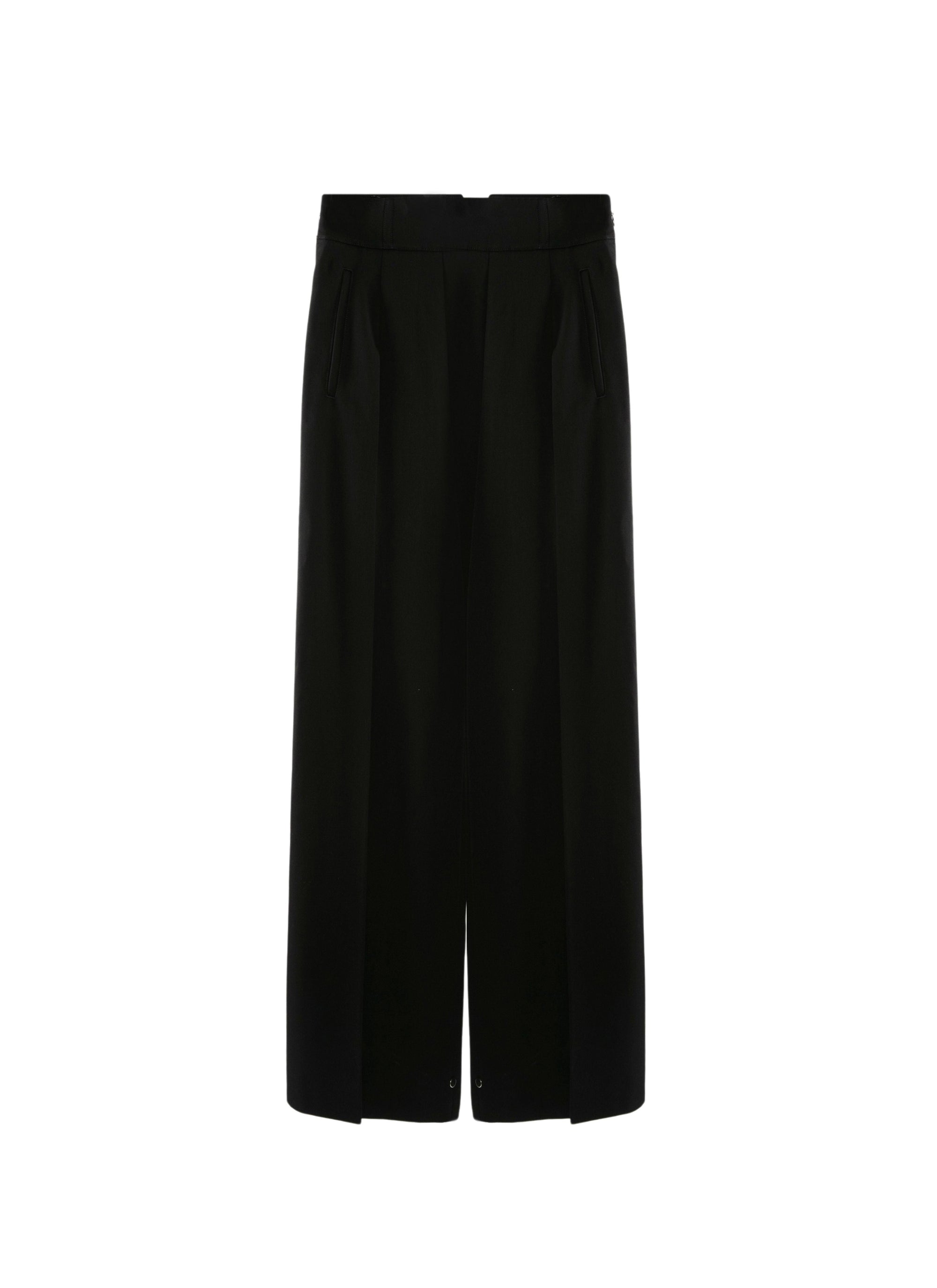 Pantalon en laine à pinces poches raglan - Noir