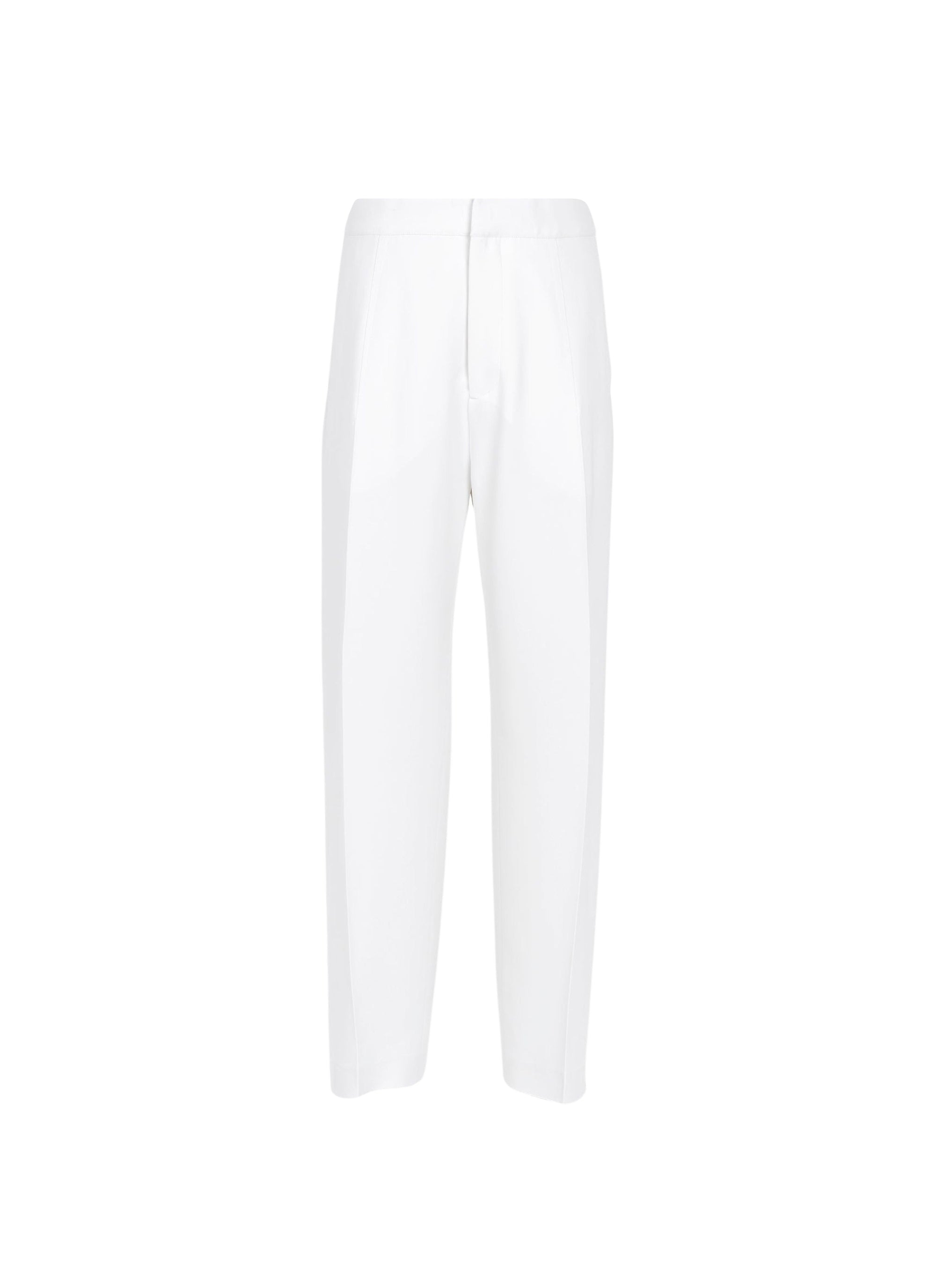 Pantalon taille basse en soie - Blanc