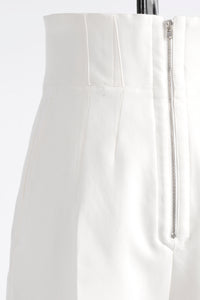 Pantalon carotte zippé - Blanc Nacre
