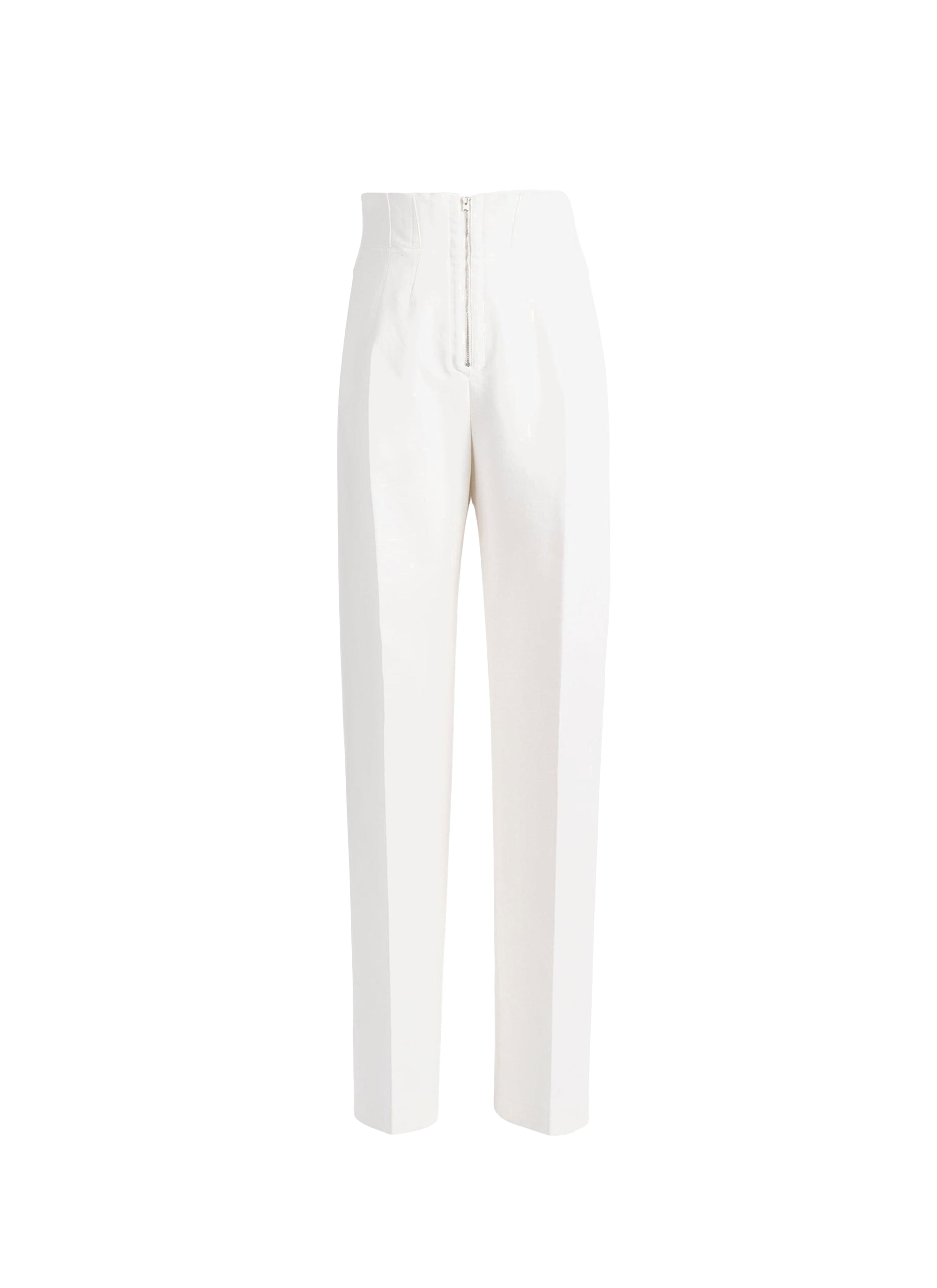 Zip-off Carrot Pants - Mother of pearl white