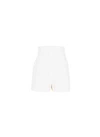 Short à pinces taille haute - Blanc Nacre