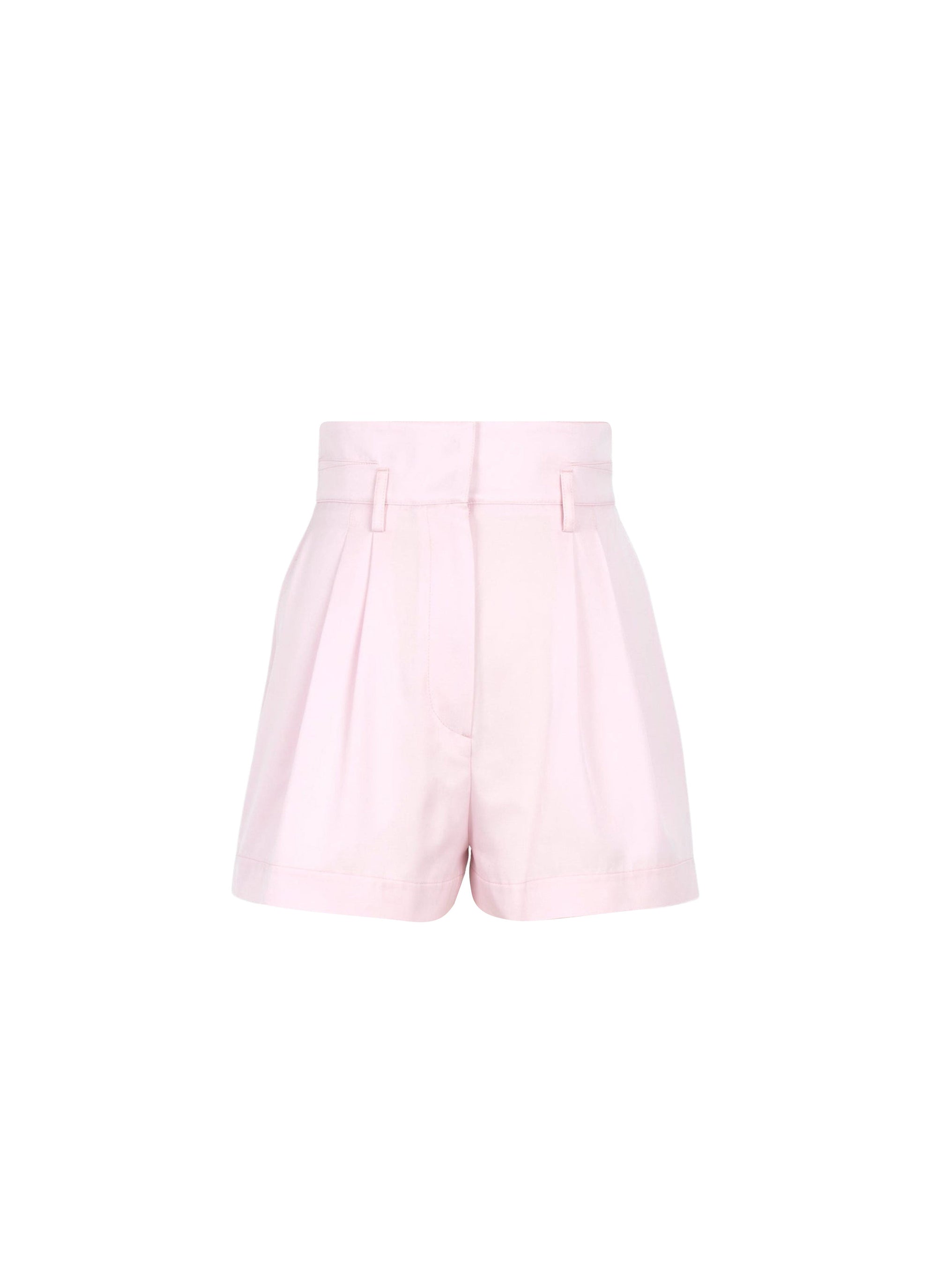 High waisted silk blend shorts - Pink