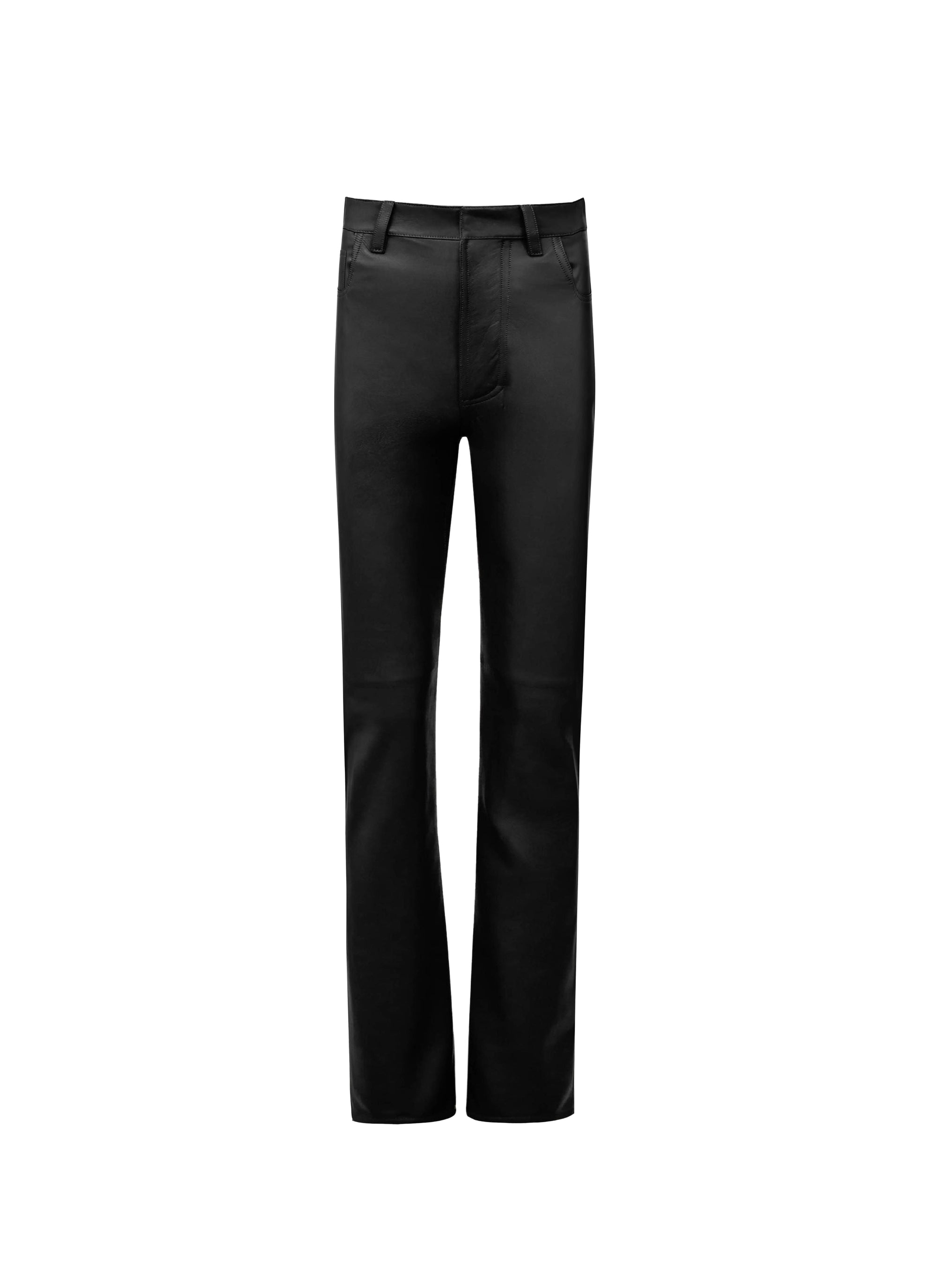 Leather high waist trousers - Black Alaïa