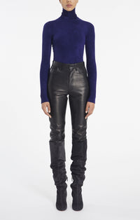 Leather high waist trousers - Black Alaïa