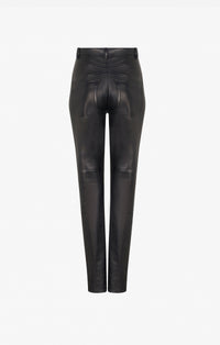 Leather high waist trousers - Black Alaïa