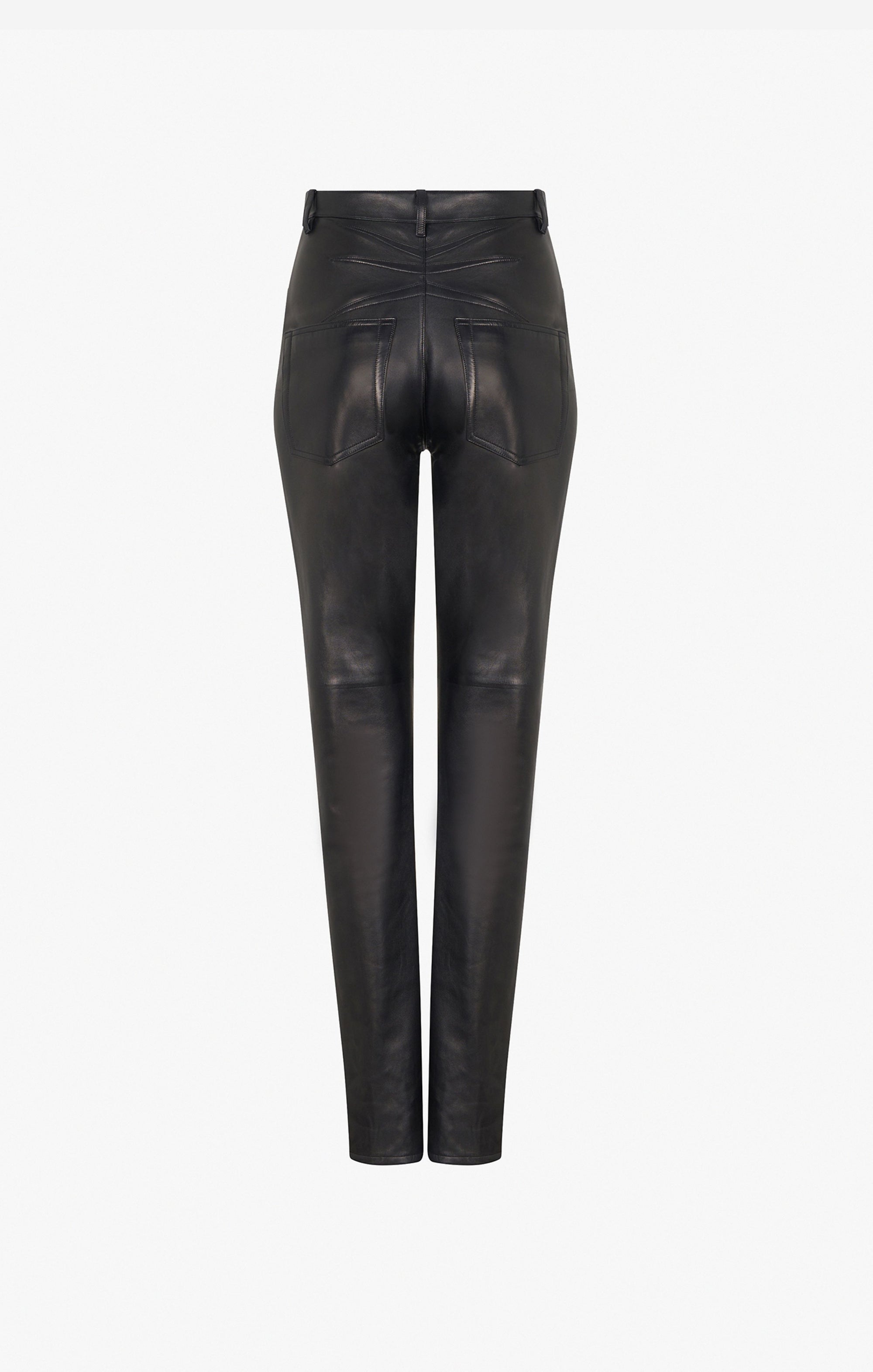 Leather high waist trousers - Black Alaïa