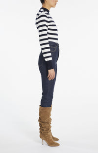 High Waisted Pants - Denim Blue