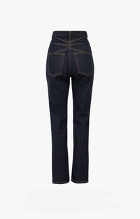 High Waisted Pants - Denim Blue