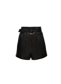 Short ceinture en cuir - Noir