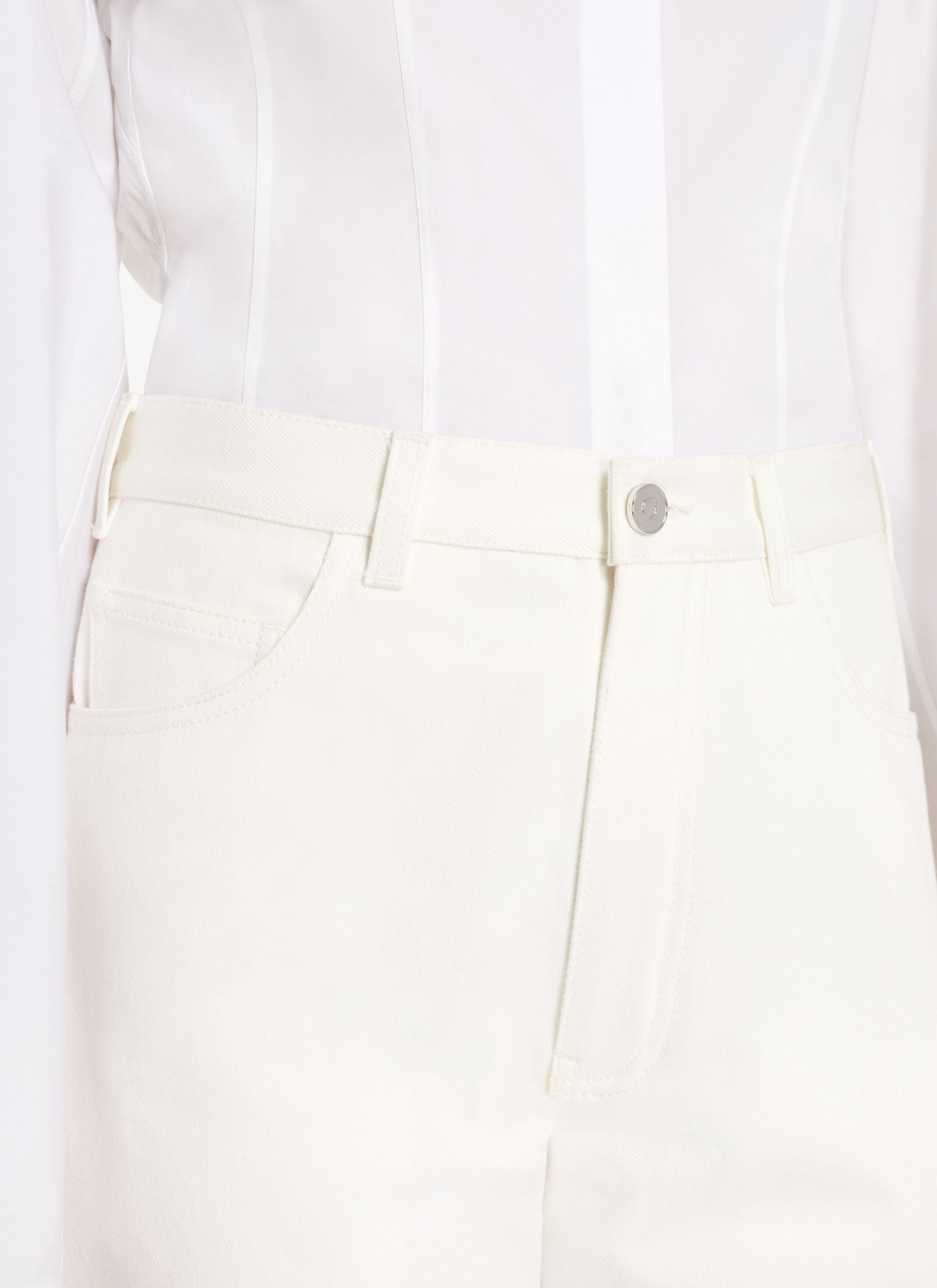 Low rise jeans - White