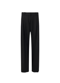 Pantalon large fluide en laine - Noir Alaïa