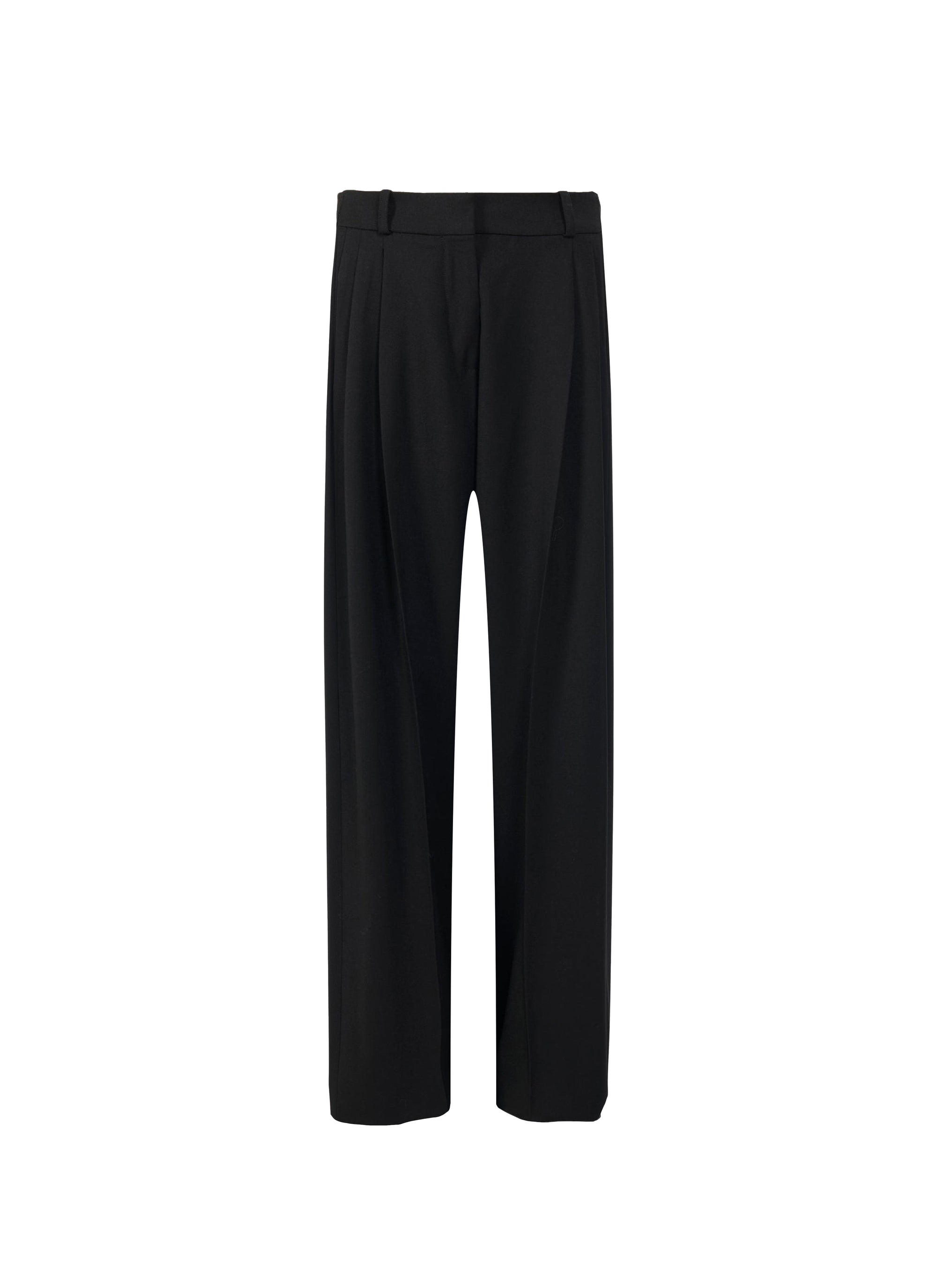 Pantalon large fluide en laine - Noir Alaïa