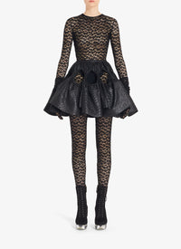 Leopard print lace jumpsuit - Black Alaïa