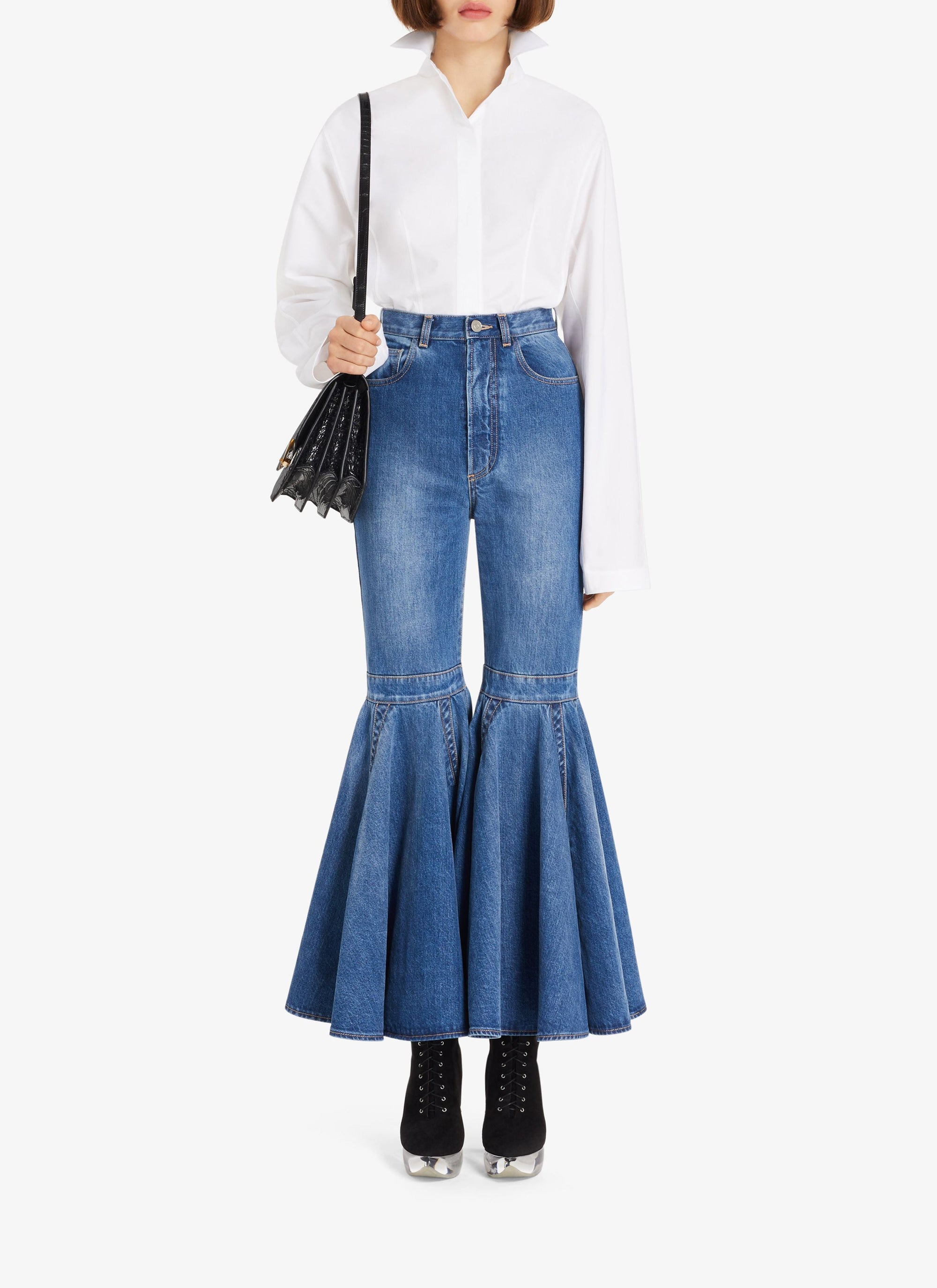 Peplum Leg Jeans - Blue Jeans