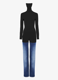 Combinaison bi-matière - Bleu Jeans
