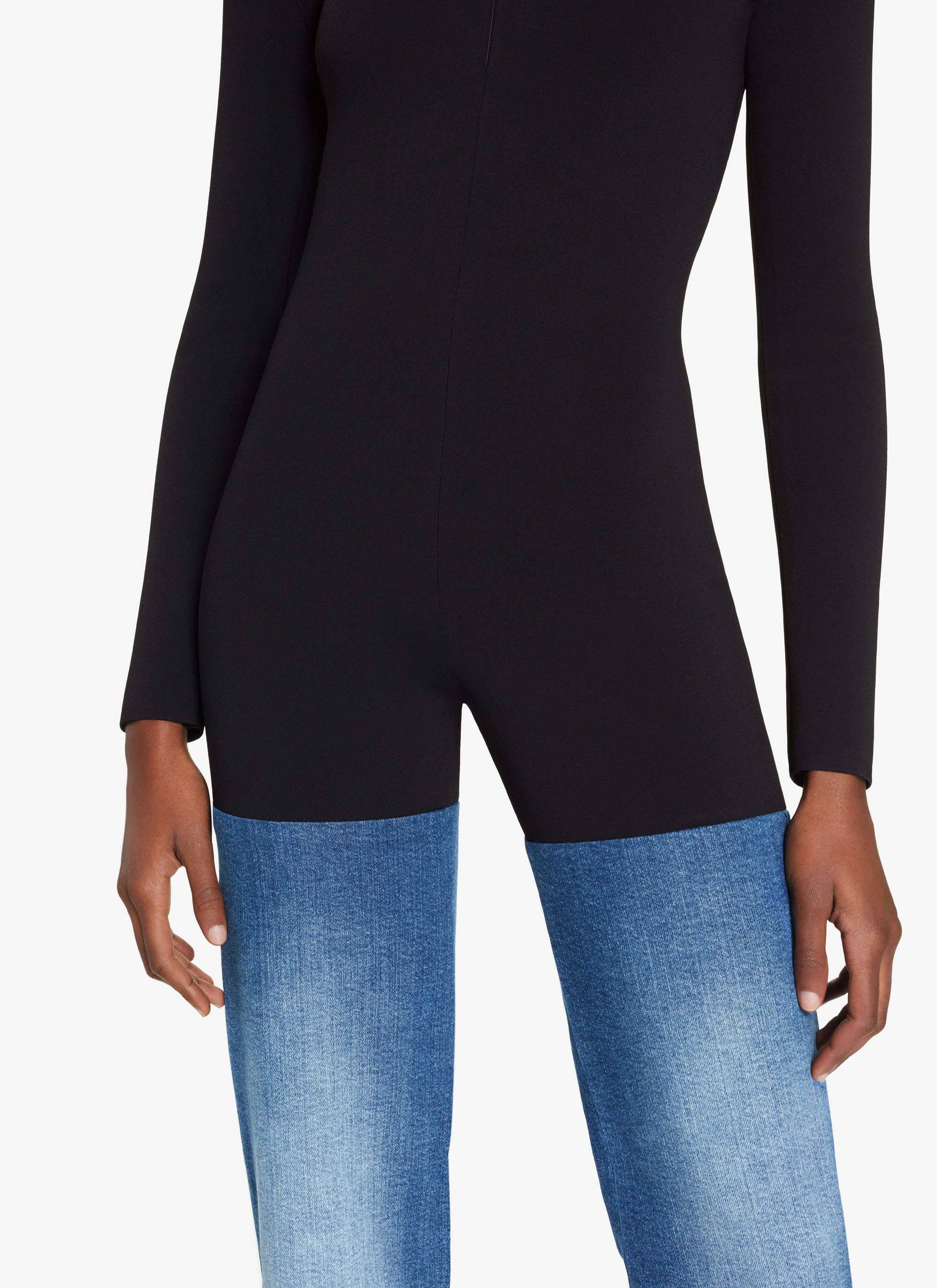 Combinaison bi-matière - Bleu Jeans