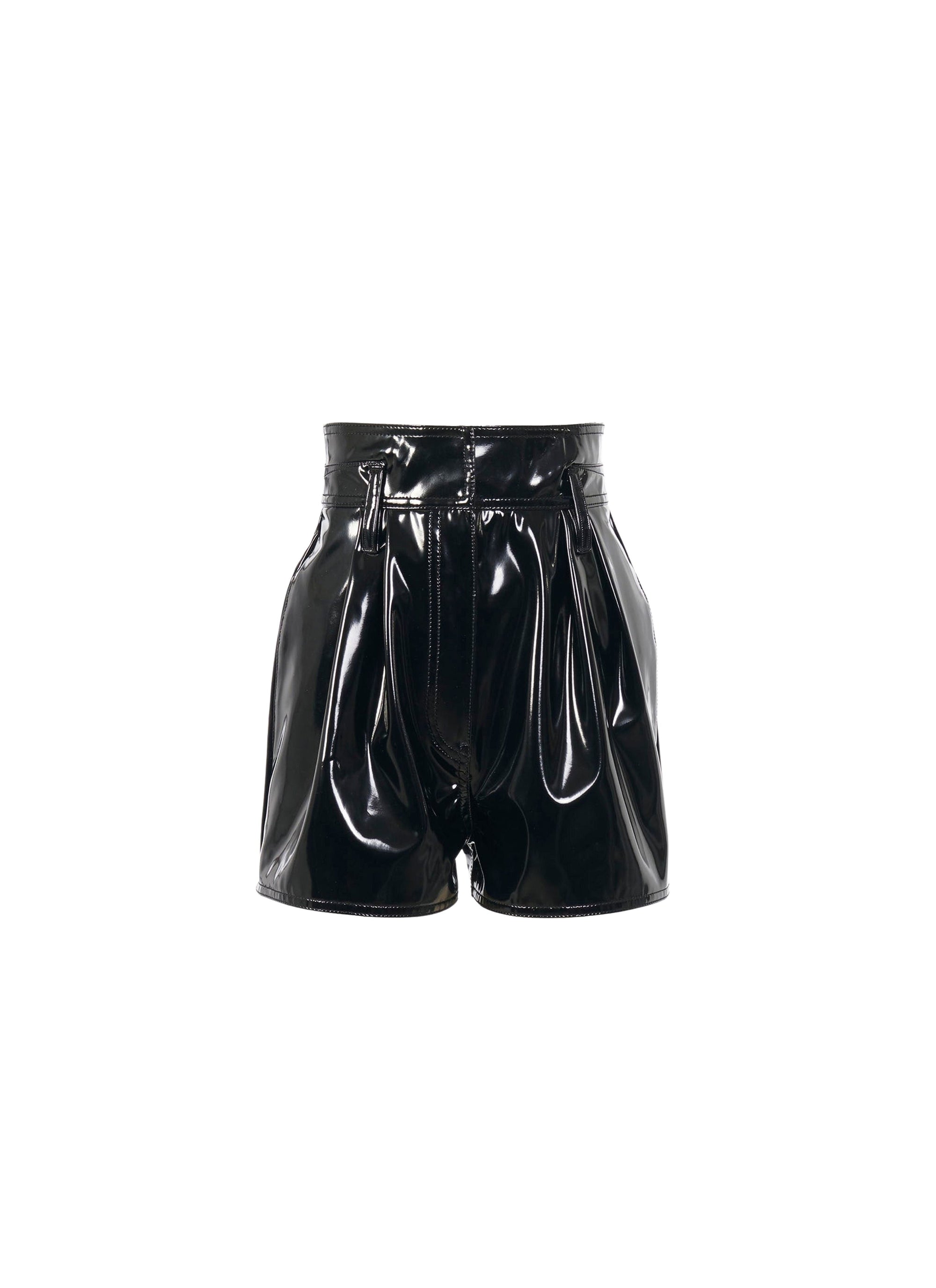 Short taille haute en vinyle - Noir Alaïa