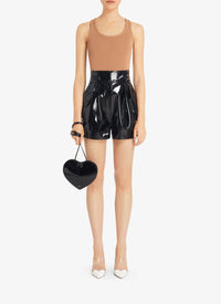 Short taille haute en vinyle - Noir Alaïa