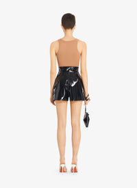 Short taille haute en vinyle - Noir Alaïa