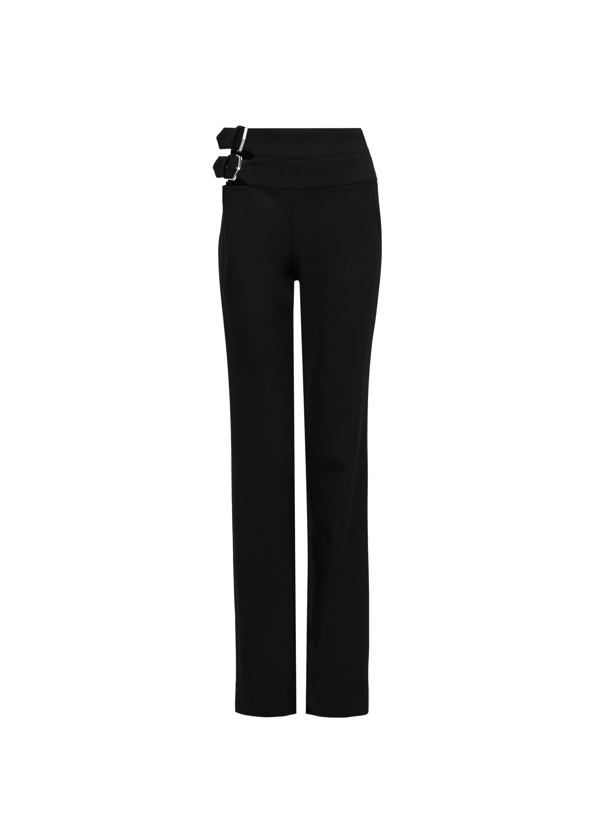 Pantalon à double ceinture en laine - Noir Alaïa
