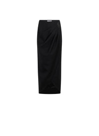 Jupe portefeuille en laine - Noir Alaïa