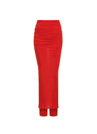 Wool Skort - Cherry