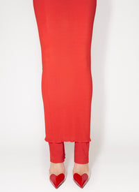 Wool Skort - Cherry