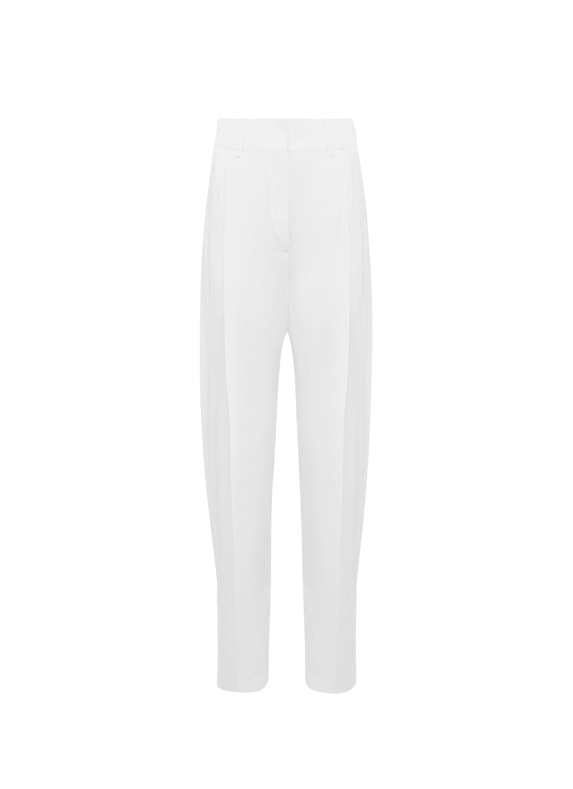 Pantalon court à coupe carotte - Blanc