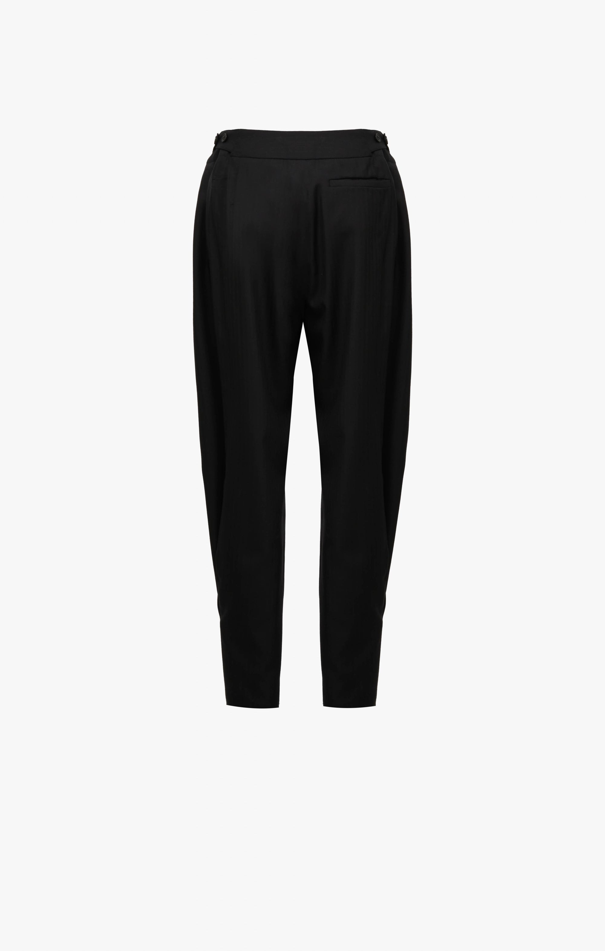 Loose-fitting wool herringbone trousers - Black Alaïa