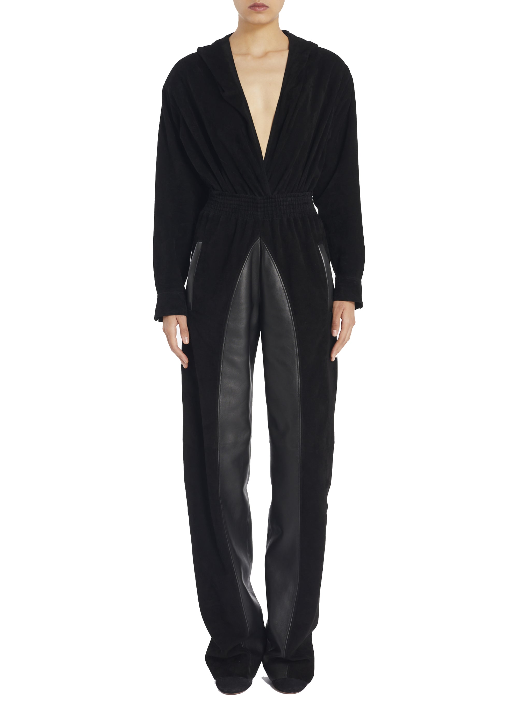 Suede leather trousers - Black Alaïa