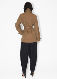 Loose-fitting wool herringbone trousers - Black Alaïa