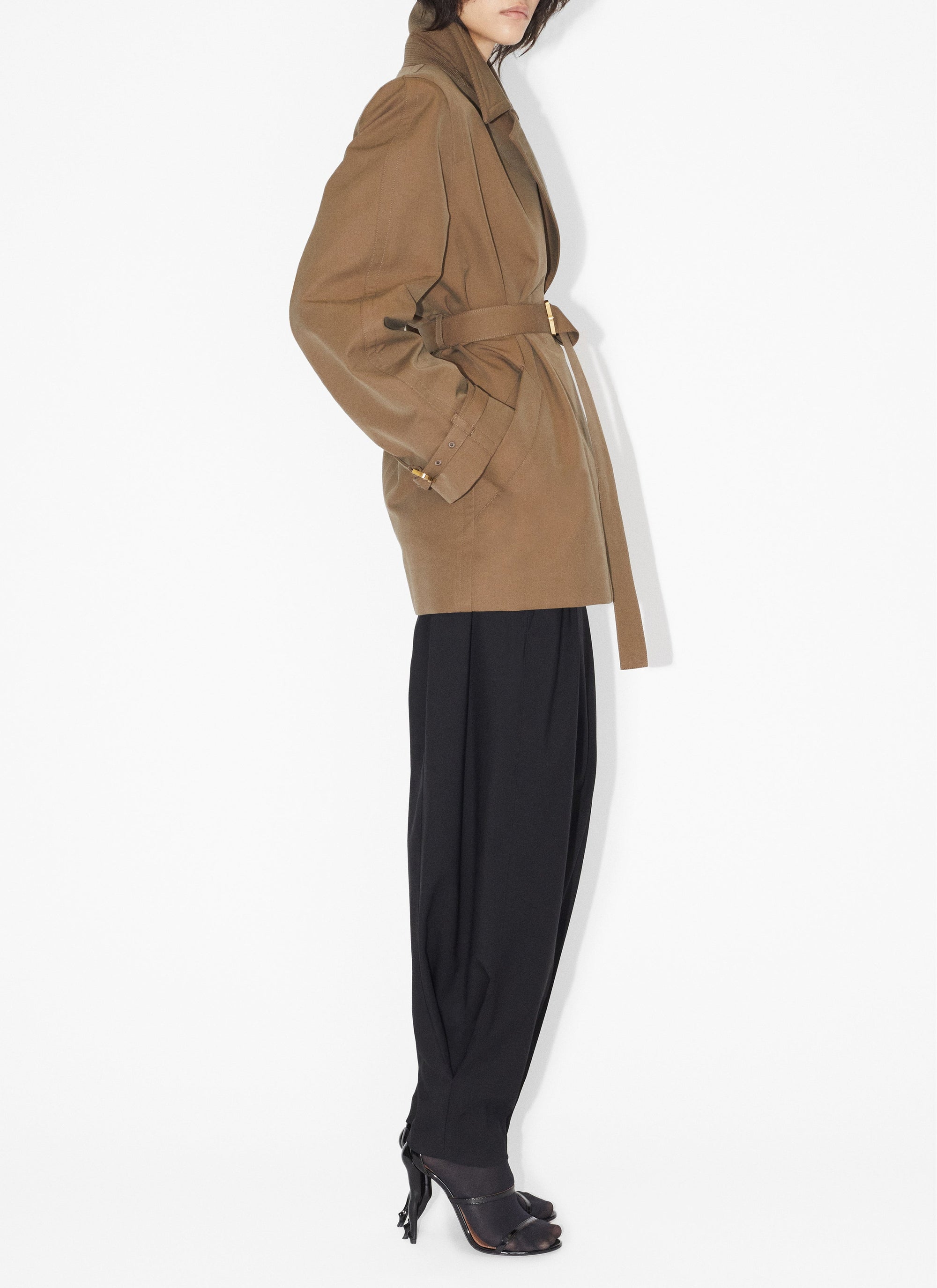 Loose-fitting wool herringbone trousers - Black Alaïa
