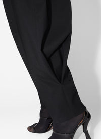 Loose-fitting wool herringbone trousers - Black Alaïa
