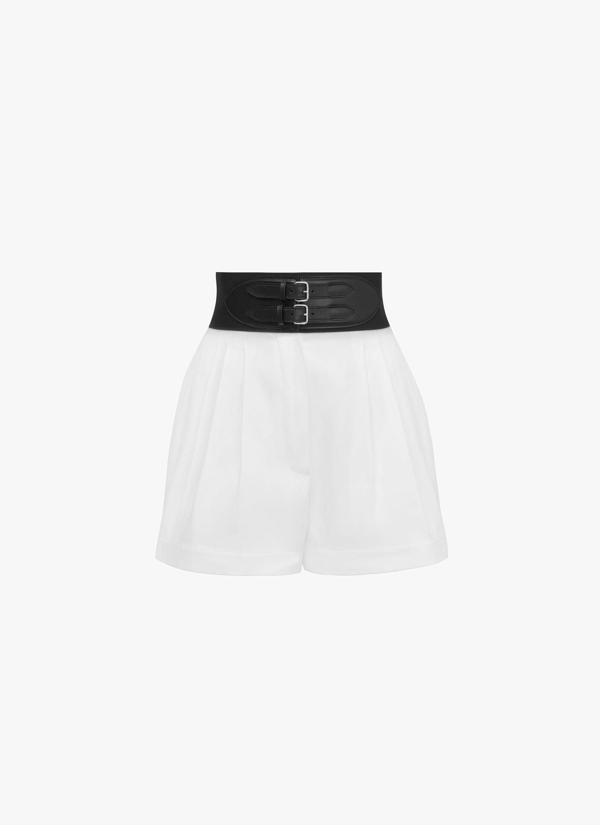 Short à ceinture corset - Blanc