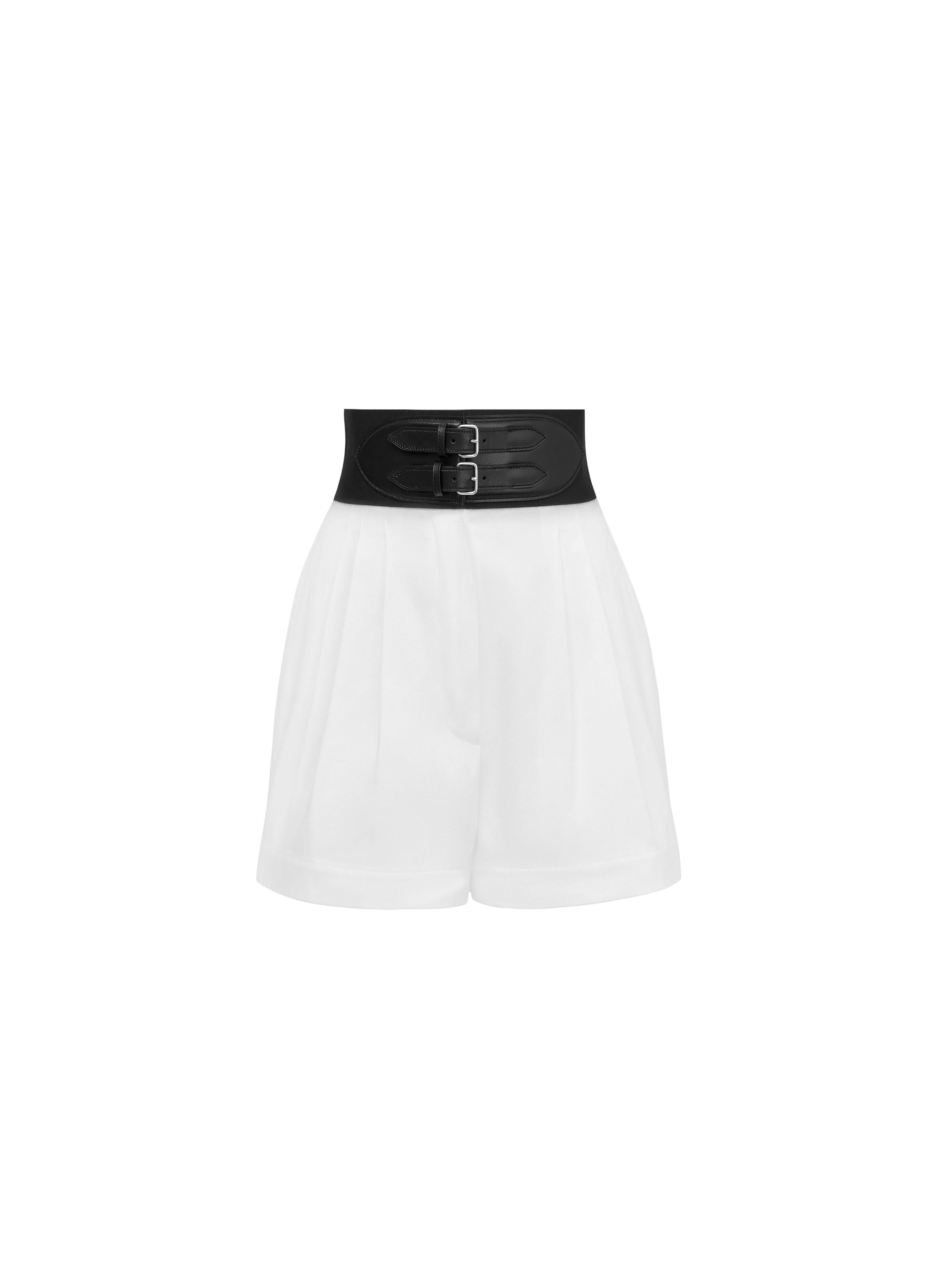 Short à ceinture corset - Blanc