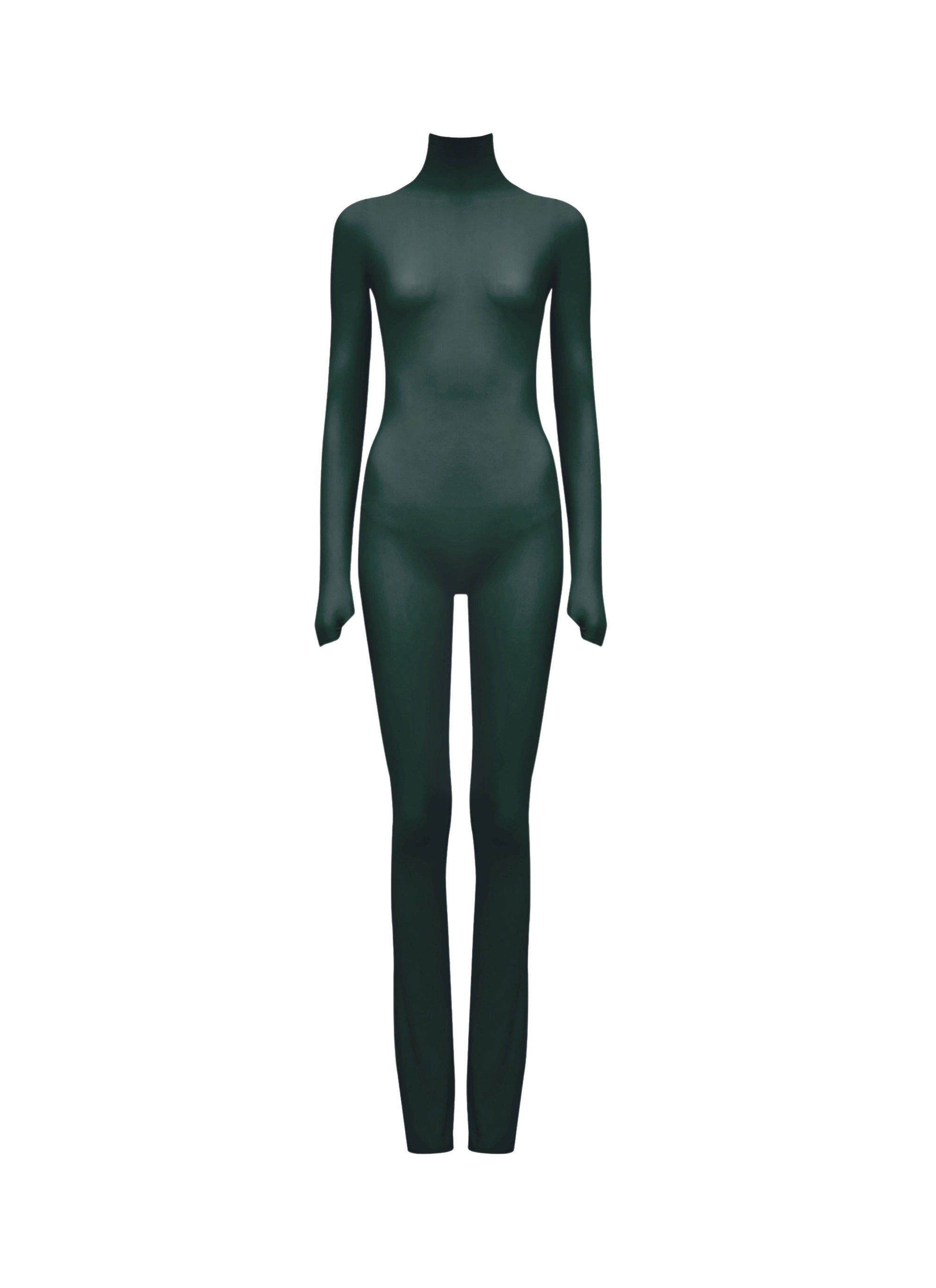 Fluid wool jumpsuit - Dark green