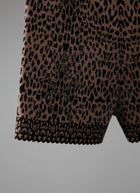 Animal print shorts - Flesh & Black
