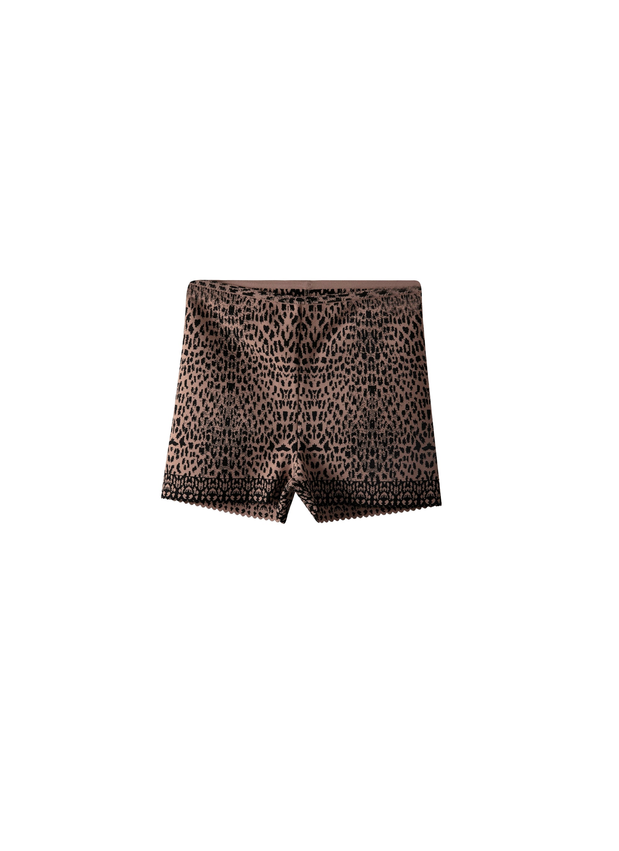 Animal print shorts - Flesh & Black