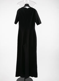 Combinaison manches courtes col v - Noir