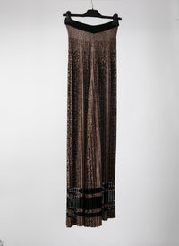 Animal print pleated wide leg trousers - Black & Flesh