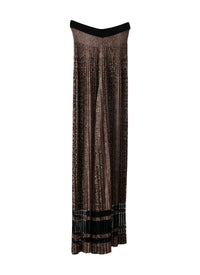 Animal print pleated wide leg trousers - Black & Flesh