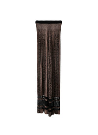 Animal print pleated wide leg trousers - Black & Flesh