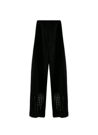 Pantalon frange en laine - Noir