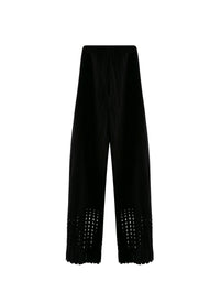 Pantalon frange en laine - Noir