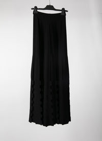 Pantalon large fluide à relief - Noir