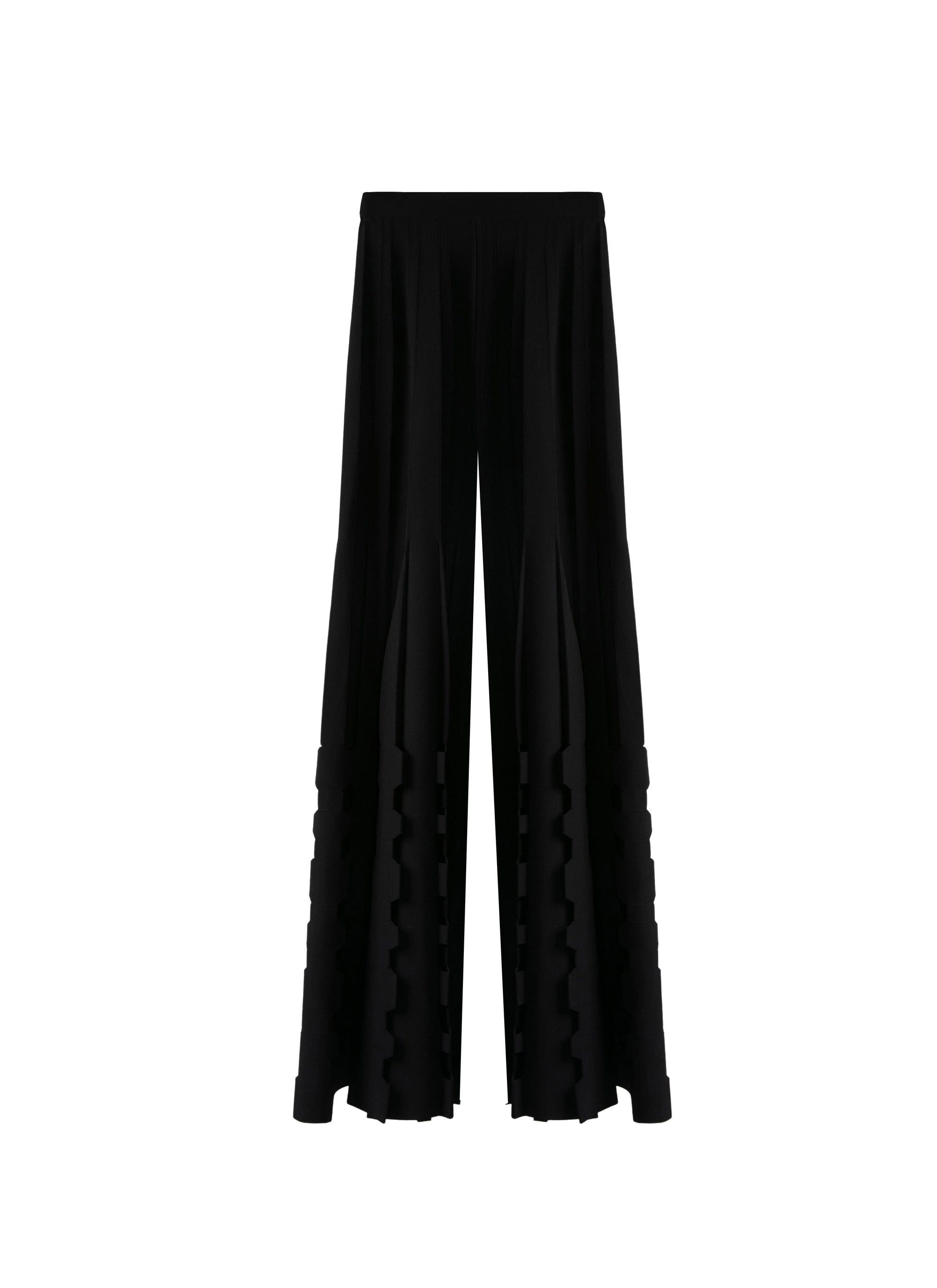 Pantalon large fluide à relief - Noir