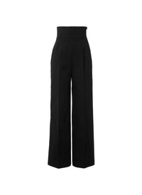 Pantalon à lacets en gabardine - Noir