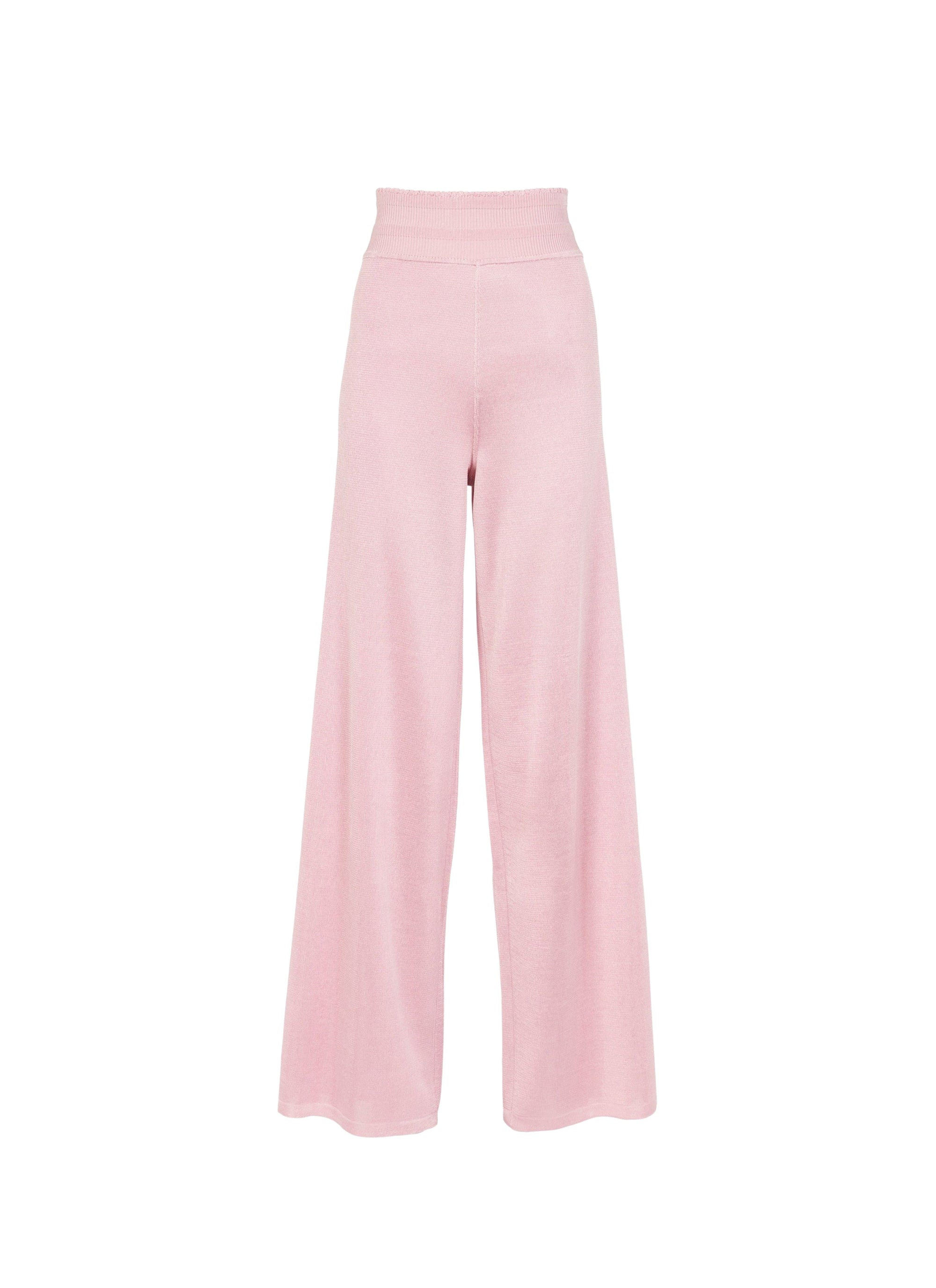 Pantalon palazzo taille marquée - Rose