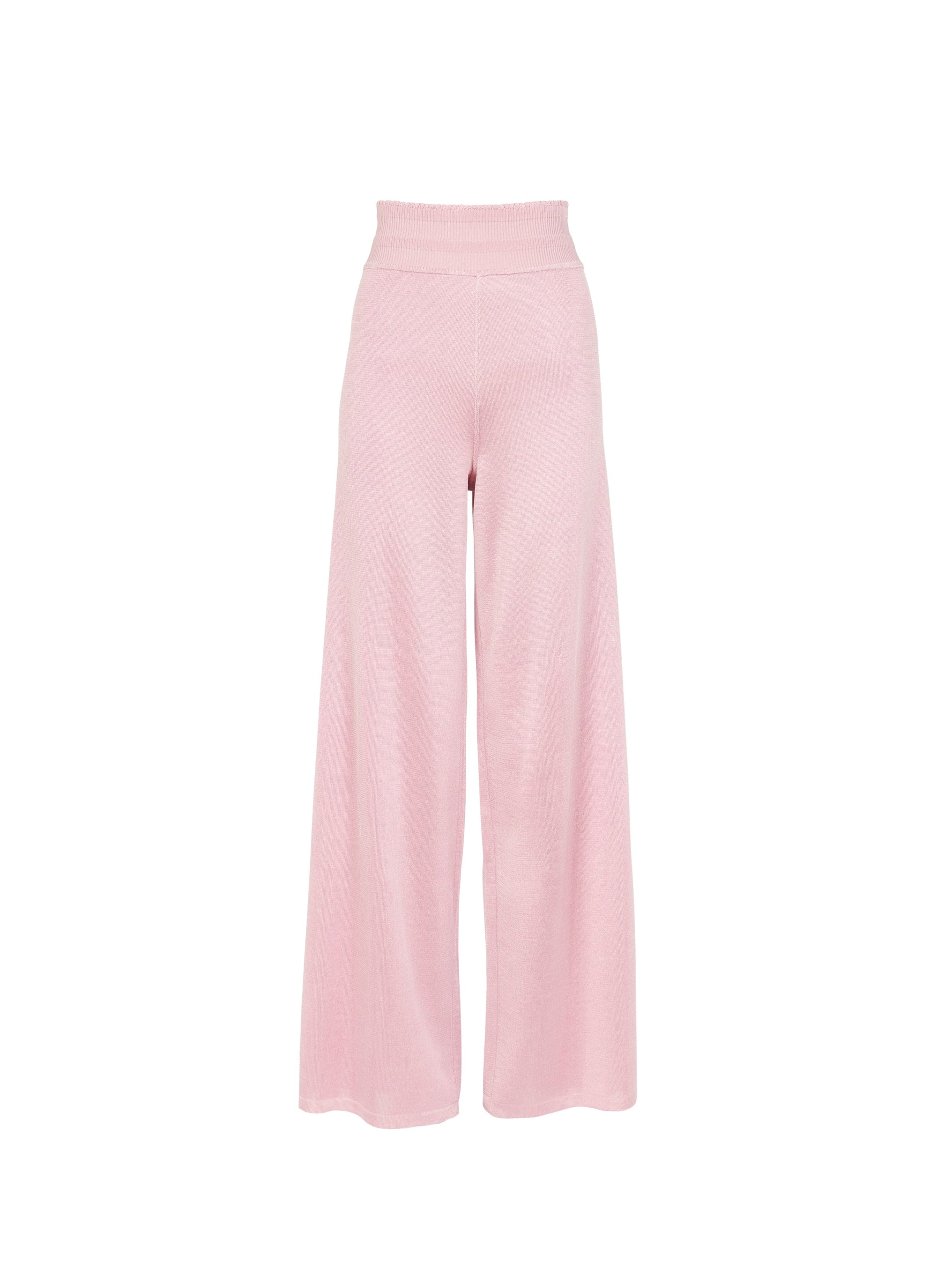 Pantalon palazzo taille marquée - Rose