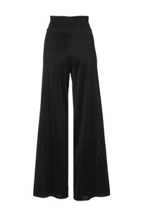 High waist palazzo trousers - Black intense